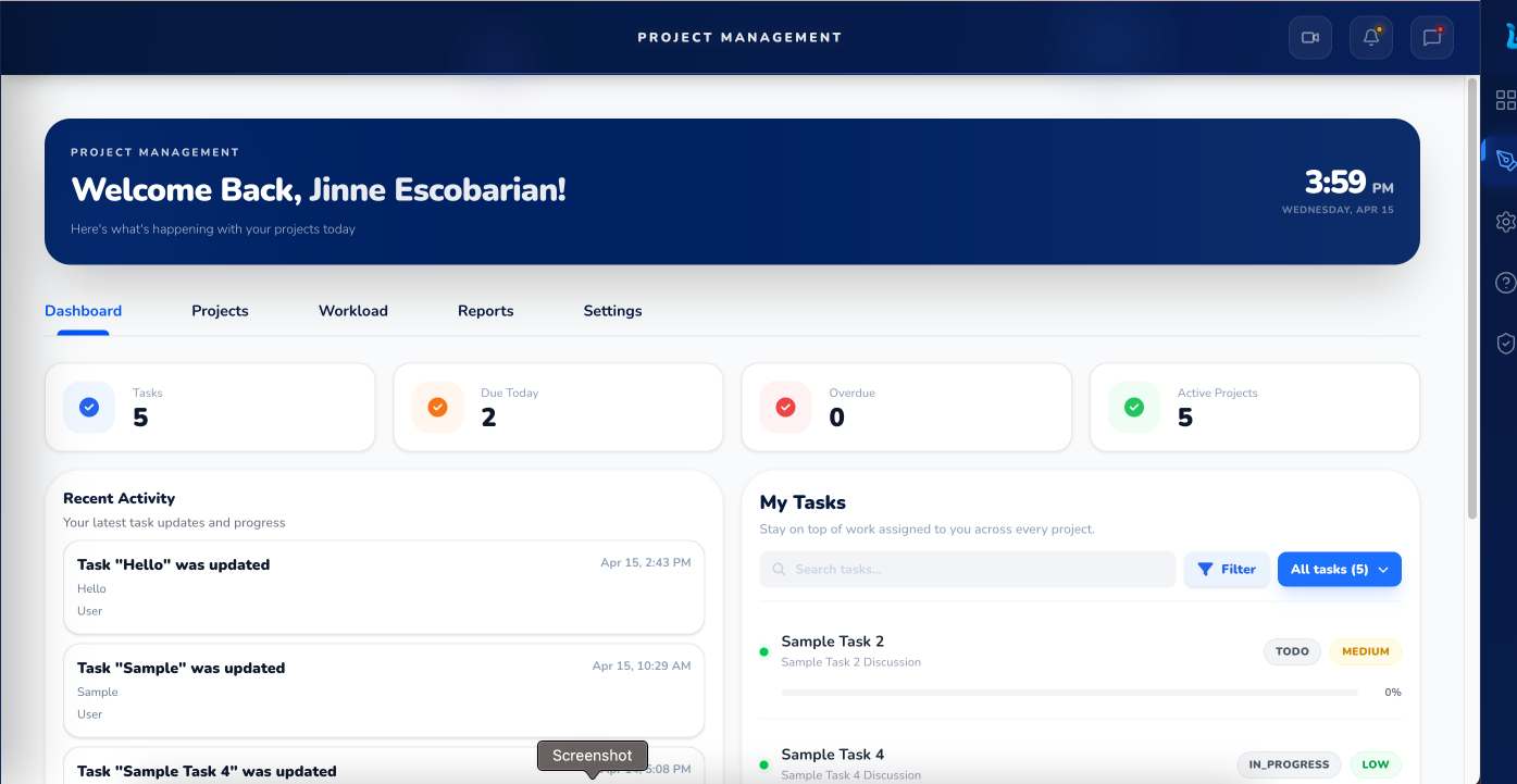 Management Screenshot